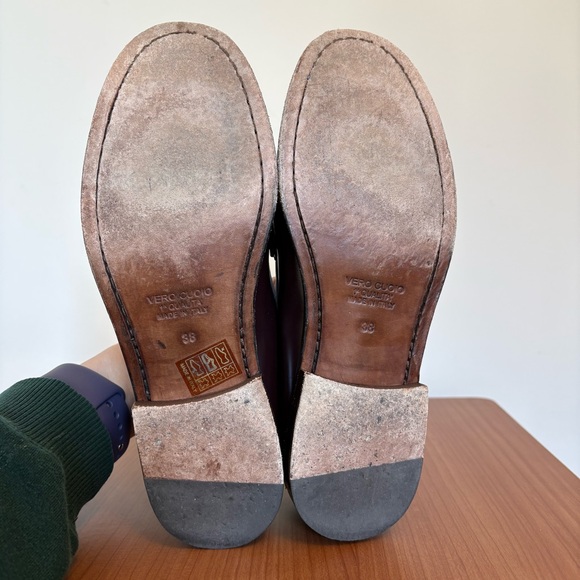 Ann Mashburn Dark Chocolate Brown Italian Leather Loafers size 38 - Picture 6 of 8